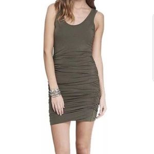 Express Olive Green Scrunch Mini Dress